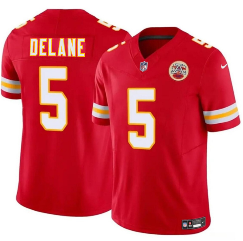Men’s Kansas City Chiefs #5 Mansoor Delane Red 2026 Draft F.U.S.E. Vapor Untouchable Limited Stitched Football Jersey