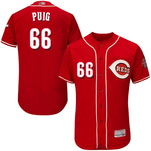 Reds #66 Yasiel Puig Red Flexbase Authentic Collection Stitched MLB Jersey Reds #66 Yasiel Puig Red Flexbase Authentic Collection Stitched MLB Jersey