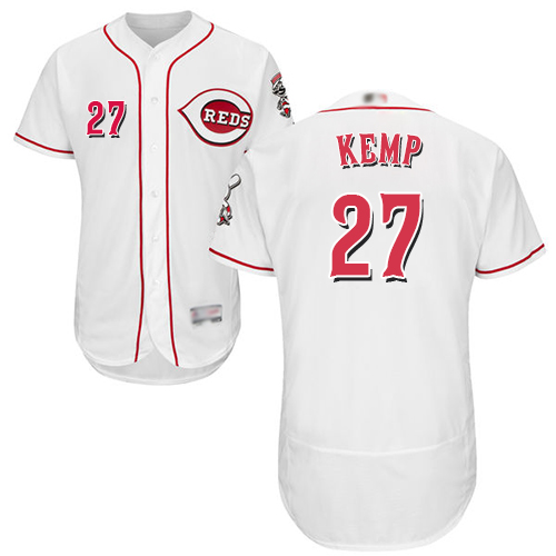 Reds #27 Matt Kemp White Flexbase Authentic Collection Stitched MLB Jersey Reds #27 Matt Kemp White Flexbase Authentic Collection Stitched MLB Jersey