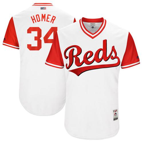 Reds #34 Homer Bailey White 