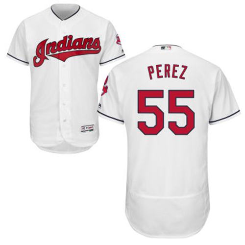 Indians #55 Roberto Perez White Flexbase Authentic Collection Stitched MLB Jersey Indians #55 Roberto Perez White Flexbase Authentic Collection Stitched MLB Jersey