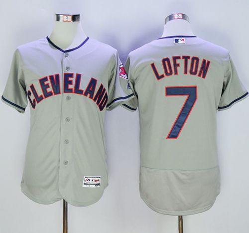 Indians #7 Kenny Lofton Grey Flexbase Authentic Collection Stitched MLB Jersey Indians #7 Kenny Lofton Grey Flexbase Authentic Collection Stitched MLB Jersey