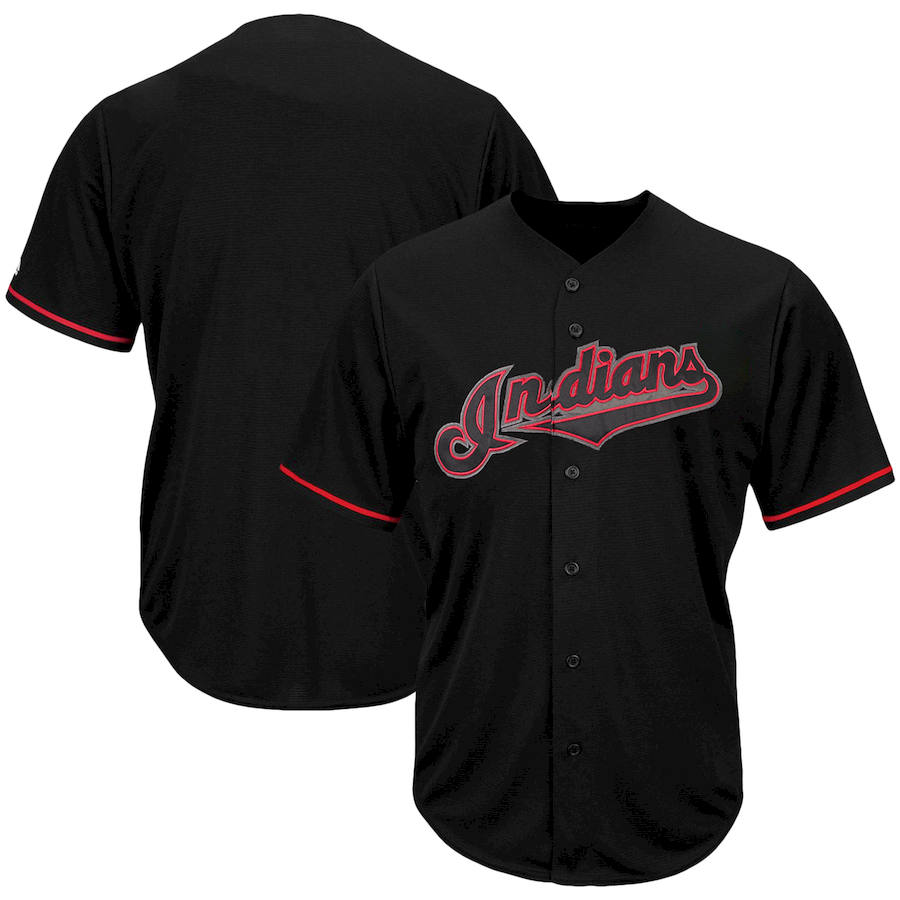Cleveland Indians Majestic Big & Tall Pop Fashion Jersey Black Cleveland Indians Majestic Big & Tall Pop Fashion Jersey Black