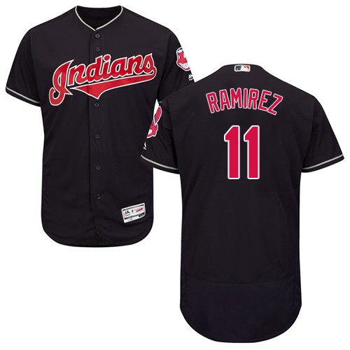 Indians #11 Jose Ramirez Navy Blue Flexbase Authentic Collection Stitched MLB Jersey Indians #11 Jose Ramirez Navy Blue Flexbase Authentic Collection Stitched MLB Jersey