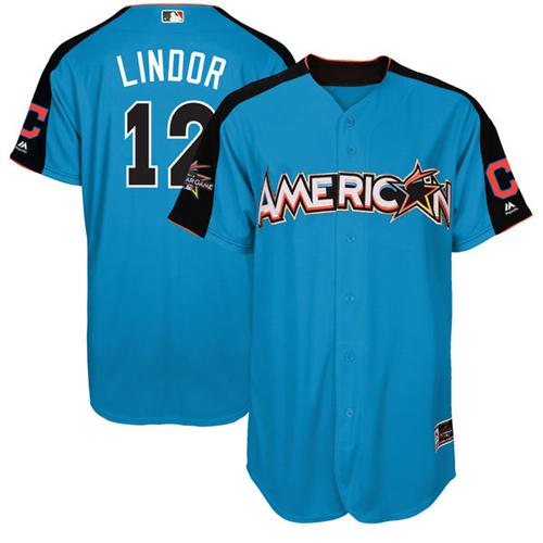 Indians #12 Francisco Lindor Blue 2017 All-Star American League Stitched MLB Jersey Indians #12 Francisco Lindor Blue 2017 All-Star American League Stitched MLB Jersey