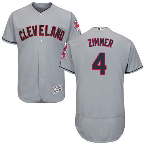 Indians #4 Bradley Zimmer Grey Flexbase Authentic Collection Stitched MLB Jersey Indians #4 Bradley Zimmer Grey Flexbase Authentic Collection Stitched MLB Jersey