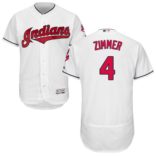 Indians #4 Bradley Zimmer White Flexbase Authentic Collection Stitched MLB Jersey Indians #4 Bradley Zimmer White Flexbase Authentic Collection Stitched MLB Jersey