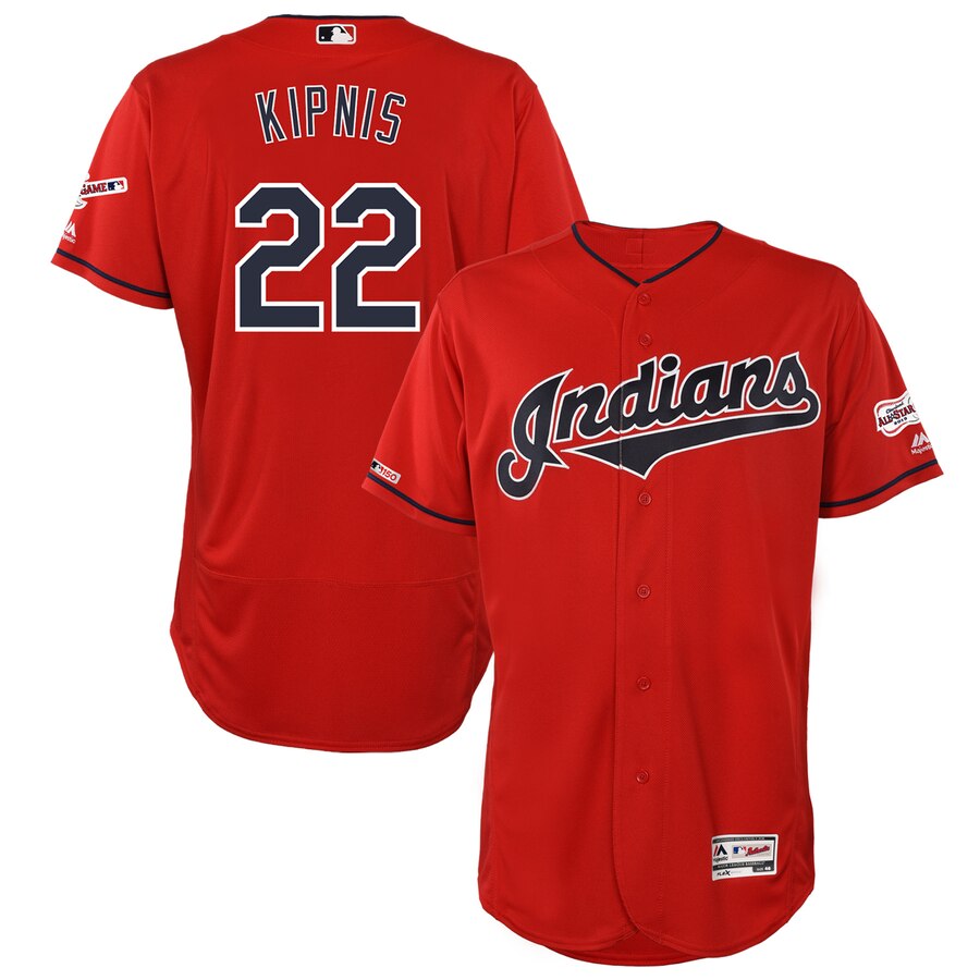 Cleveland Indians #22 Jason Kipnis Majestic Alternate 2019 All-Star Game Patch Flex Base Player Jersey Scarlet Cleveland Indians #22 Jason Kipnis Majestic Alternate 2019 All-Star Game Patch Flex Base Player Jersey Scarlet