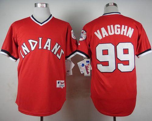 Indians #99 Ricky Vaughn Red 1974 Turn Back The Clock Stitched MLB Jersey Indians #99 Ricky Vaughn Red 1974 Turn Back The Clock Stitched MLB Jersey