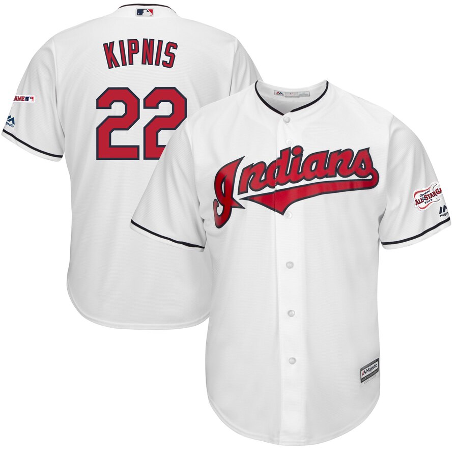 Cleveland Indians #22 Jason Kipnis Majestic Home 2019 All-Star Game Patch Cool Base Player Jersey White Cleveland Indians #22 Jason Kipnis Majestic Home 2019 All-Star Game Patch Cool Base Player Jersey White