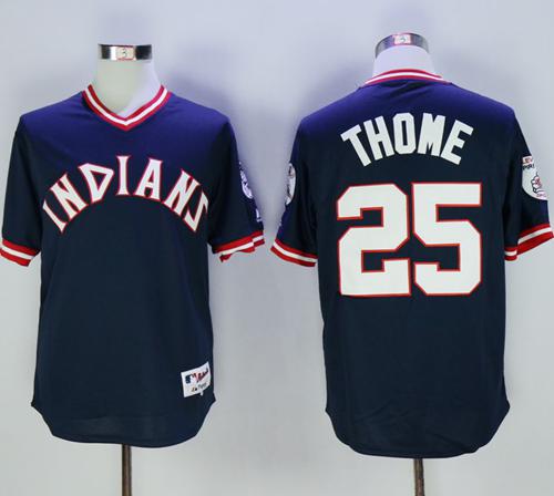 Indians #25 Jim Thome Navy Blue 1976 Turn Back The Clock Stitched MLB Jersey Indians #25 Jim Thome Navy Blue 1976 Turn Back The Clock Stitched MLB Jersey