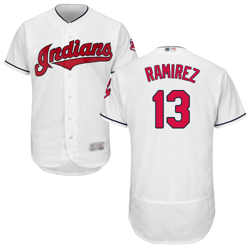 Indians #13 Hanley Ramirez White Flexbase Authentic Collection Stitched MLB Jersey Indians #13 Hanley Ramirez White Flexbase Authentic Collection Stitched MLB Jersey