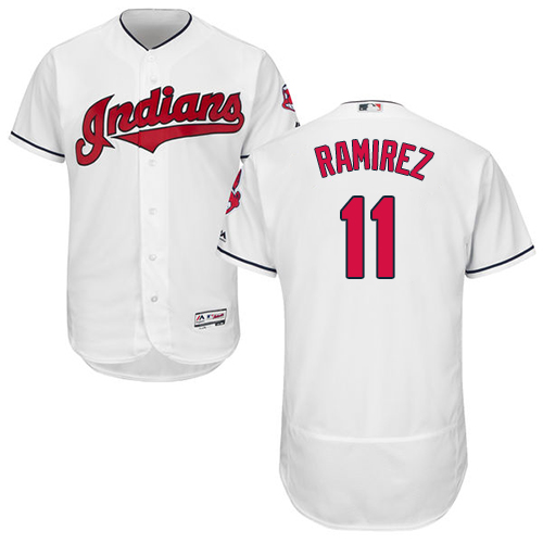 Indians #11 Jose Ramirez White Flexbase Authentic Collection Stitched MLB Jersey Indians #11 Jose Ramirez White Flexbase Authentic Collection Stitched MLB Jersey