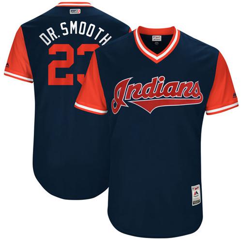 Indians #23 Michael Brantley Navy "Dr. Smooth" Players Weekend Authentic Stitched MLB Jersey Indians #23 Michael Brantley Navy "Dr. Smooth" Players Weekend Authentic Stitched MLB Jersey
