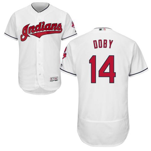 Indians #14 Larry Doby White Flexbase Authentic Collection Stitched MLB Jersey Indians #14 Larry Doby White Flexbase Authentic Collection Stitched MLB Jersey