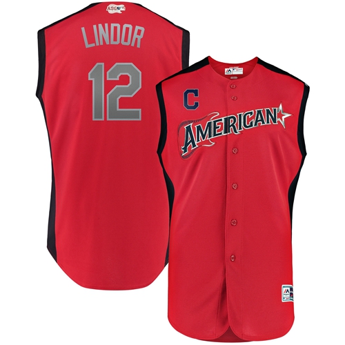 Indians #12 Francisco Lindor Red 2019 All-Star American League Stitched MLB Jersey Indians #12 Francisco Lindor Red 2019 All-Star American League Stitched MLB Jersey