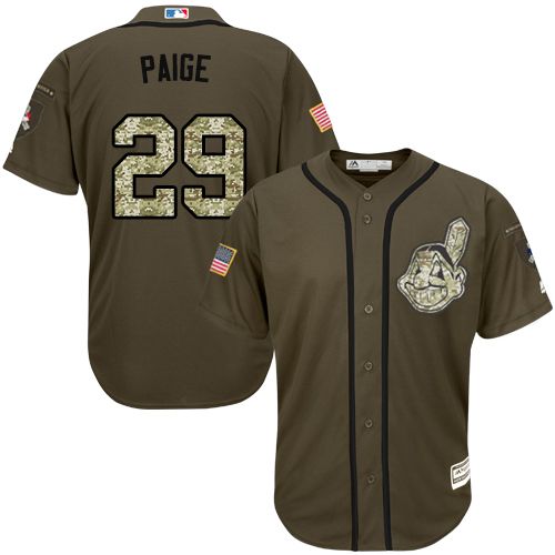 Indians #29 Satchel Paige Green Salute to Service Stitched MLB Jersey Indians #29 Satchel Paige Green Salute to Service Stitched MLB Jersey