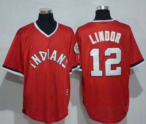 Indians #12 Francisco Lindor Red 1978 Turn Back The Clock Stitched MLB Jersey Indians #12 Francisco Lindor Red 1978 Turn Back The Clock Stitched MLB Jersey