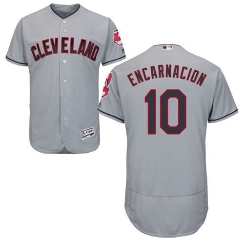 Indians #10 Edwin Encarnacion Grey Flexbase Authentic Collection Stitched MLB Jersey Indians #10 Edwin Encarnacion Grey Flexbase Authentic Collection Stitched MLB Jersey