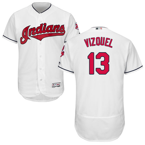 Indians #13 Omar Vizquel White Flexbase Authentic Collection Stitched MLB Jersey Indians #13 Omar Vizquel White Flexbase Authentic Collection Stitched MLB Jersey