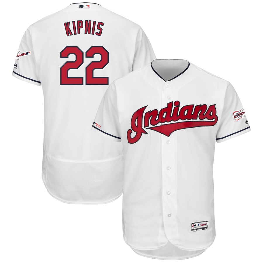 Cleveland Indians #22 Jason Kipnis Majestic Home 2019 All-Star Game Patch Flex Base Player Jersey White Cleveland Indians #22 Jason Kipnis Majestic Home 2019 All-Star Game Patch Flex Base Player Jersey White