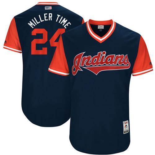 Indians #24 Andrew Miller Navy 