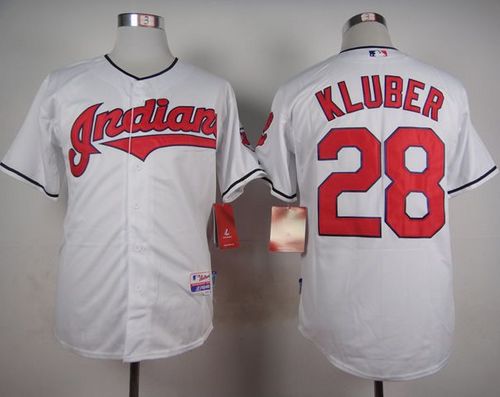 Indians #28 Corey Kluber White Cool Base Stitched MLB Jersey Indians #28 Corey Kluber White Cool Base Stitched MLB Jersey