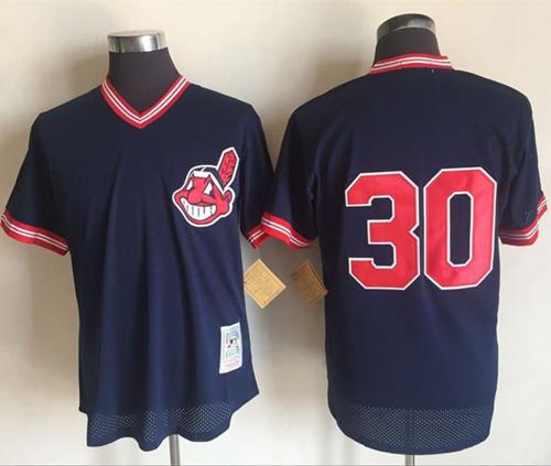 Mitchell And Ness 1986 Indians #30 Joe Carter Blue Throwback Stitched MLB Jersey Mitchell And Ness 1986 Indians #30 Joe Carter Blue Throwback Stitched MLB Jersey