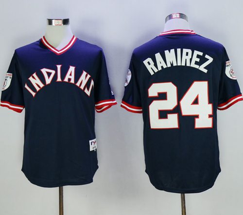 Indians #24 Manny Ramirez Navy Blue 1976 Turn Back The Clock Stitched MLB Jersey Indians #24 Manny Ramirez Navy Blue 1976 Turn Back The Clock Stitched MLB Jersey
