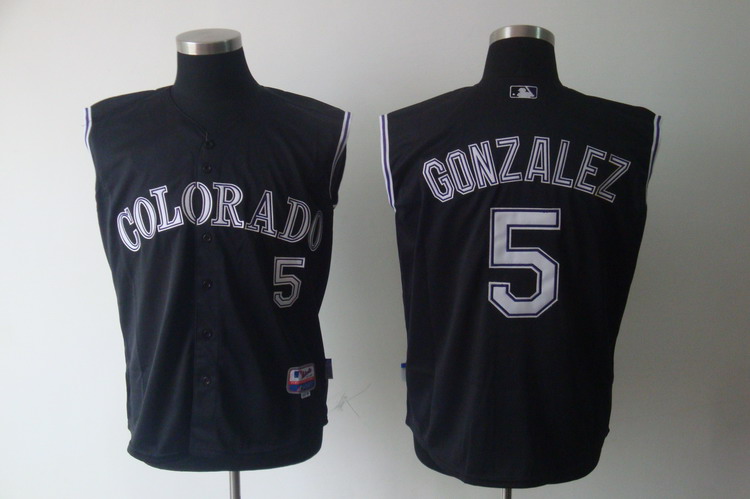 Rockies #5 Carlos Gonzalez Black Vest Style Stitched MLB Jersey Rockies #5 Carlos Gonzalez Black Vest Style Stitched MLB Jersey