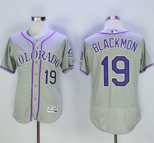 Rockies #19 Charlie Blackmon Grey Flexbase Authentic Collection Stitched MLB Jersey Rockies #19 Charlie Blackmon Grey Flexbase Authentic Collection Stitched MLB Jersey
