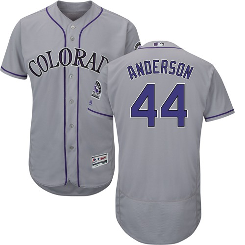 Rockies #44 Tyler Anderson Grey Flexbase Authentic Collection Stitched MLB Jersey Rockies #44 Tyler Anderson Grey Flexbase Authentic Collection Stitched MLB Jersey