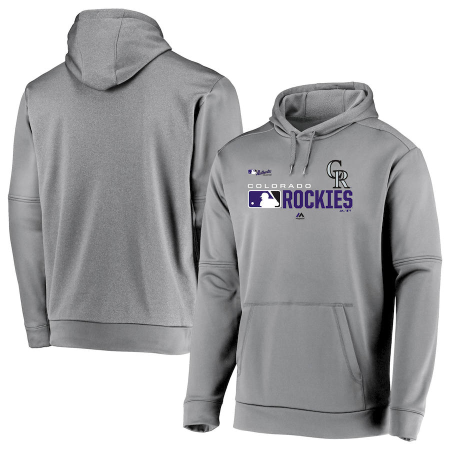 Colorado Rockies Majestic Authentic Collection Team Distinction Pullover Hoodie Platinum