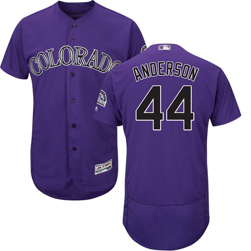 Rockies #44 Tyler Anderson Purple Flexbase Authentic Collection Stitched MLB Jersey Rockies #44 Tyler Anderson Purple Flexbase Authentic Collection Stitched MLB Jersey