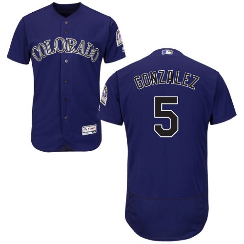Rockies #5 Carlos Gonzalez Purple Flexbase Authentic Collection Stitched MLB Jersey Rockies #5 Carlos Gonzalez Purple Flexbase Authentic Collection Stitched MLB Jersey