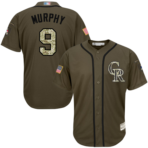 Rockies #9 Daniel Murphy Green Salute to Service Stitched MLB Jersey Rockies #9 Daniel Murphy Green Salute to Service Stitched MLB Jersey