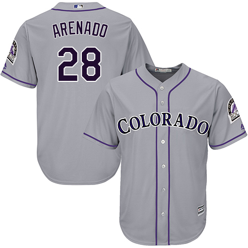 Rockies #28 Nolan Arenado Grey New Cool Base Stitched MLB Jersey Rockies #28 Nolan Arenado Grey New Cool Base Stitched MLB Jersey