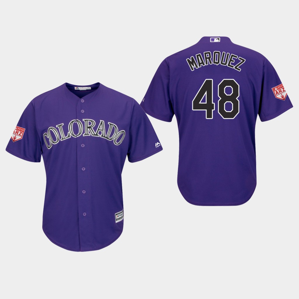 Rockies #48 German Marquez Purple 2019 Spring Training Cool Base Stitched MLB Jersey Rockies #48 German Marquez Purple 2019 Spring Training Cool Base Stitched MLB Jersey