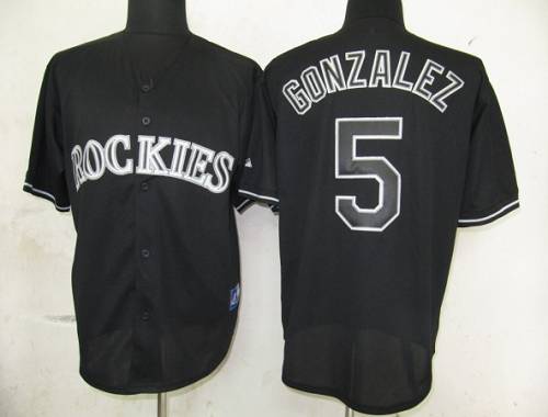 Rockies #5 Carlos Gonzalez Black Fashion Stitched MLB Jersey Rockies #5 Carlos Gonzalez Black Fashion Stitched MLB Jersey