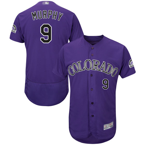 Rockies #9 Daniel Murphy Purple Flexbase Authentic Collection Stitched MLB Jersey Rockies #9 Daniel Murphy Purple Flexbase Authentic Collection Stitched MLB Jersey