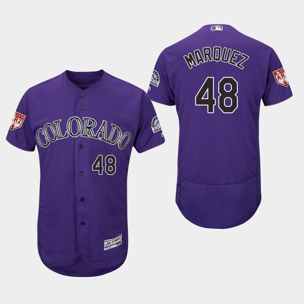 Rockies #48 German Marquez Purple 2019 Spring Training Flex Base Stitched MLB Jersey
