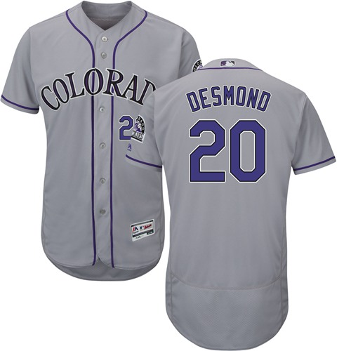 Rockies #20 Ian Desmond Grey Flexbase Authentic Collection Stitched MLB Jersey Rockies #20 Ian Desmond Grey Flexbase Authentic Collection Stitched MLB Jersey