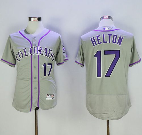 Rockies #17 Todd Helton Grey Flexbase Authentic Collection Stitched MLB Jersey Rockies #17 Todd Helton Grey Flexbase Authentic Collection Stitched MLB Jersey