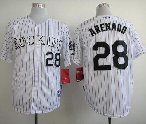 Rockies #28 Nolan Arenado White Cool Base Stitched MLB Jersey Rockies #28 Nolan Arenado White Cool Base Stitched MLB Jersey