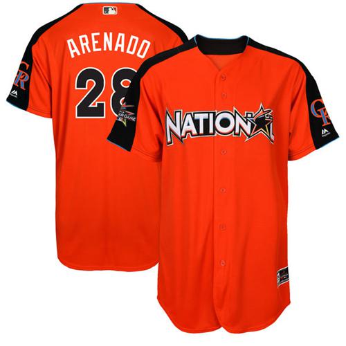 Rockies #28 Nolan Arenado Orange 2017 All-Star National League Stitched MLB Jersey Rockies #28 Nolan Arenado Orange 2017 All-Star National League Stitched MLB Jersey