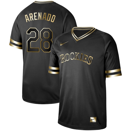 Nike Rockies #28 Nolan Arenado Black Gold Authentic Stitched MLB Jersey Nike Rockies #28 Nolan Arenado Black Gold Authentic Stitched MLB Jersey