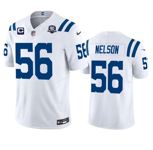 Men's Indianapolis Colts #56 Quenton Nelson White 2023 F.U.S.E. 40th Anniversary With 3-Star C Patch Vapor Untouchable Limited Stitched Football Jersey Men's Indianapolis Colts #56 Quenton Nelson White 2023 F.U.S.E. 40th Anniversary With 3-Star C Patch Vapor Untouchable Limited Stitched Football Jersey