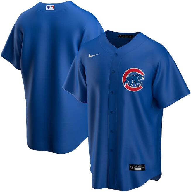 Men's Chicago Cubs Blank Blue MLB Cool Base Stitched Jersey Men's Chicago Cubs Blank Blue MLB Cool Base Stitched Jersey