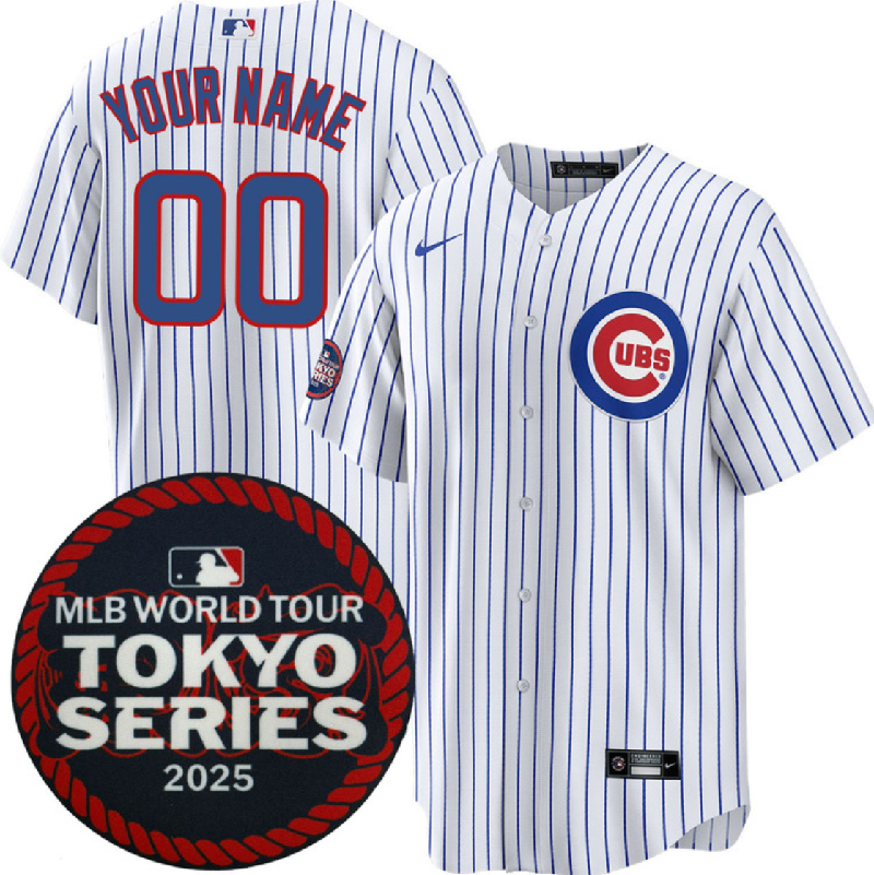 Men's Chicago Cubs Active Player Custom White 2025 World Tour: Tokyo Series Home Stitched Baseball Jersey Men's Chicago Cubs Active Player Custom White 2025 World Tour: Tokyo Series Home Stitched Baseball Jersey