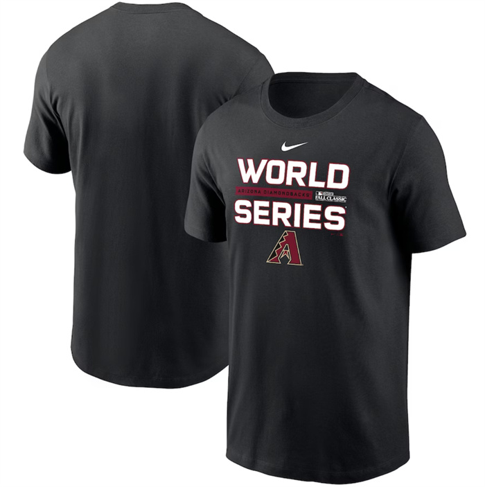 Men's Arizona Diamondbacks Black 2023 World Series Collection Dugout T-Shirt Men's Arizona Diamondbacks Black 2023 World Series Collection Dugout T-Shirt